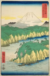 Lac à Hakone, de la série "Trente-six vues du mont Fuji" - Utagawa Hiroshige