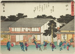 Minakuchi, de la série "Les Cinquante-trois Stations de la Tokaido" - Utagawa Hiroshige