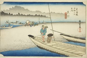 Mitsuke : Vue de la rivière Tenryu, de la série "Les cinquante-trois stations du Tokaido"