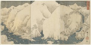 Montagne et rivière au col de Kiso, août 1857