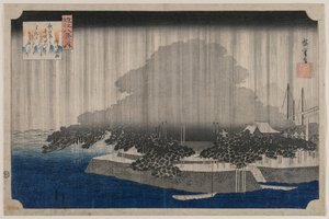 Pluie nocturne à Karasaki, de la série Huit vues d