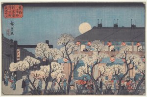Observation nocturne des cerisiers en fleurs le long du Nakanochô à Shin Yoshiwara, de la série Lieux célèbres de la capitale orientale