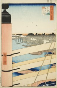 Pont Nihon et pont Edo (Nihonbashi, Edobashi), de la série "Cent vues célèbres d