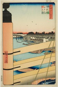 Pont Nihon et pont Edo, de la série "Cent vues célèbres d