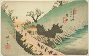 No. 16 : Annaka, de la série "Soixante-neuf stations du Kisokaido (Kisokaido rokujukyu tsugi no uchi)"