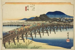 Okazaki : Pont Yahagi, de la série "Les Cinquante-trois Stations du Tokaido"