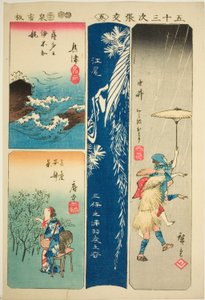 Okitsu, Ejiri, Yui et Fuchu, n° 5 de la série "Découpages des cinquante-trois stations (Gojusan tsugi harimaze)"