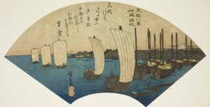 Voiles de retour à Tsukudajima, de la série "Huit vues de la capitale orientale"