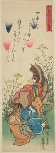 Sojo Henjo, de la série "Cent poèmes satiriques (Kyoka neboke hyakushu)" - Utagawa Hiroshige