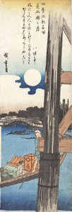 Sommer: Mond an der Ryōgoku-Brücke - Utagawa Hiroshige