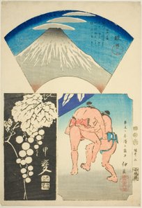 Suruga, Kai, et Izu, n° 5 de la série "Images découpées des provinces (Kunizukushi harimaze zue)"