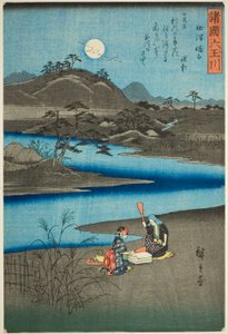 La rivière Kinuta à Settsu (Settsu Kinuta), de la série "Six rivières précieuses dans les diverses provinces (Shokoku Mu Tamagawa)" - Utagawa Hiroshige