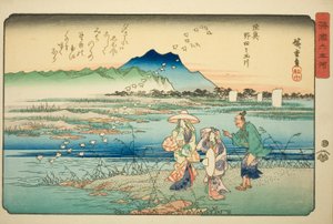 La Rivière Bijou de Noda dans la province de Mutsu, de la série "Six rivières de bijoux dans diverses provinces" - Utagawa Hiroshige