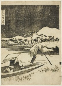 La rivière Sumida en hiver (Fuyu, Sumidagawa), de la série "Vues des quatre saisons dans des lieux célèbres (Meisho shiki no nagame)"