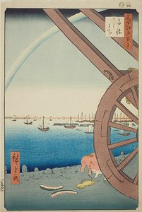 Ushimachi à Takanawa (Takanawa Ushimachi), n° 81 de la série "Cent vues célèbres d