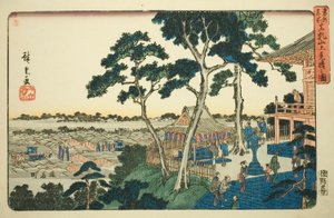 Vue du sommet de la colline Matsuchi (Matsuchiyama ue miharashi no zu), de la série "Lieux célèbres de la capitale orientale (Toto meisho)"