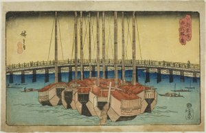 Vue du pont Eitai, de la série "Lieux célèbres d