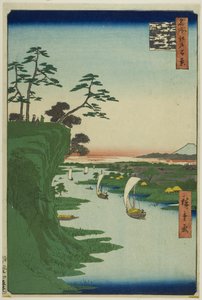 Vue de Konodai et de la rivière Tone (Konodai Tonegawa fukei), tirée de la série "Cent vues célèbres d