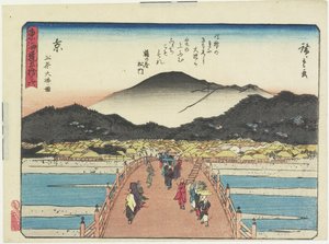 Vue du pont Sanjo à Kyoto, 1837-1844