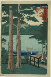 Le lac de Chuzenji dans la province de Shimotsuke (Shimotsuke Chuzenji kosui), de la série "Cent vues célèbres dans les diverses provinces (Shokoku meisho hyakkei)"