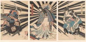 Les acteurs Nakamura Utaemon IV, Onoe Kikugoro III et Ichikawa Ebizo V
