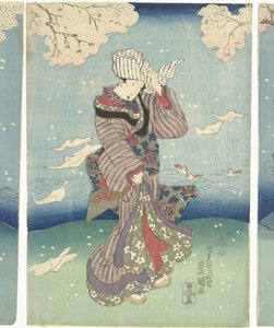 Jour de tempête sur la rivière Sumida - Utagawa Kunisada (I)