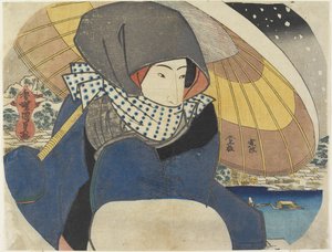 (Femme portant une capuche avec un parapluie), 1818