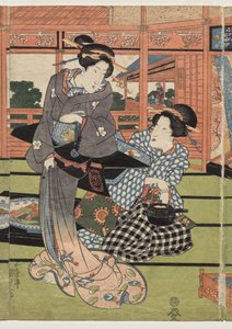 Vue de la grande nouvelle salle à Sakurai - Utagawa Kunisada
