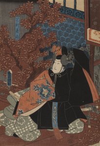 Ashikaga Yoshihisa dans Higashiyama Sakura Soshi - Utagawa Kunisada