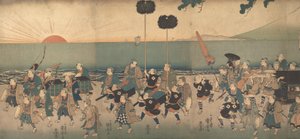 Garçons jouant une procession de Daimyo, 19ème siècle