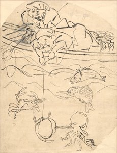 Daikoku et Ebisu, deux des sept dieux du bonheur - Utagawa Kuniyoshi