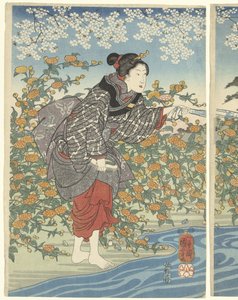 La rivière Ide Tama dans la province de Yamashiro - Utagawa Kuniyoshi