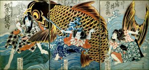 Iwai Kumesaburō II en tant que Katsushika no Ojū