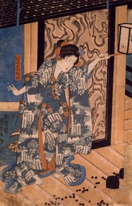 Nareginu, fille de Mikawa no Zenji, par Utagawa Kuniyoshi - Utagawa Kuniyoshi