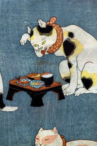 Proverbes illustrés par des chats (Tatoe zukushi no uchi), c.1852