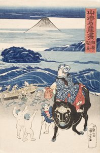 Sagami : pêcheur déchargeant des bonites - Utagawa Kuniyoshi
