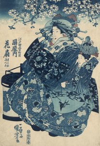 La courtisane Hanao de Ogi-ya par Kuniyoshi - Utagawa Kuniyoshi