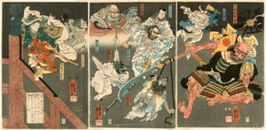 Le jeune Yoshitsune bat Benkei au pont de Gojo