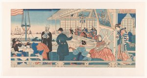 Maison de commerce américaine à Yokohama - Utagawa Sadahide