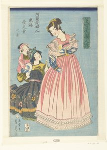 Femme néerlandaise avec un verre et un enfant bien-aimé