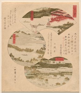 Trois vues du Japon, avec Miyajima à Aki, Pont vers le Ciel (Tango Hashidate), et Îles de Pins à Oshu