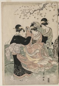Fleurs de cerisier dans le vent - Utagawa Toyokuni
