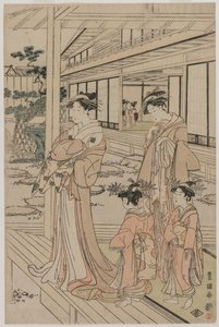 Courtisane debout sur une véranda, début des années 1790 - Utagawa Toyokuni