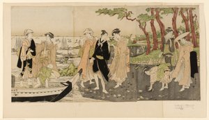Ramassage de coquillages à marée basse - Utagawa Toyokuni I