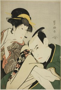 Ichikawa Yaozo III dans le rôle de Takebe Genzo et Iwai Kiyotaro dans le rôle de Tonami - Utagawa Toyokuni I