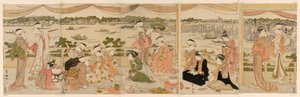 Récital sur une véranda surplombant la rivière Sumida