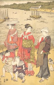 Femmes à la plage de Takanawa, vers 1790 - Utagawa Toyokuni I