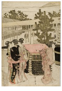 Pèlerinage du Nouvel An à Myohoji à Horinouchi, Edo, vers 1804-1810 - Utagawa and Toyokuni Utagawa Toyohiro