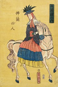 Dame française à cheval - Utagawa Yoshitora