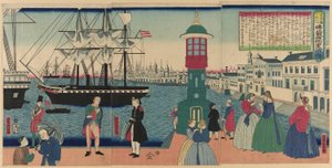 Paris, France (Furansu Parisu no fu), de la série "Collection de lieux pittoresques dans des pays étrangers (Bankoku meisho zukushi no uchi)" - Utagawa Yoshitora